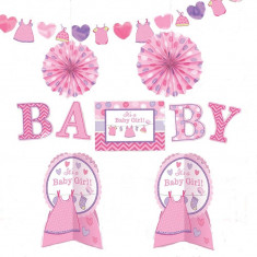Kit decor Welcome Baby Girl, Amscan 241489, Set 10buc foto