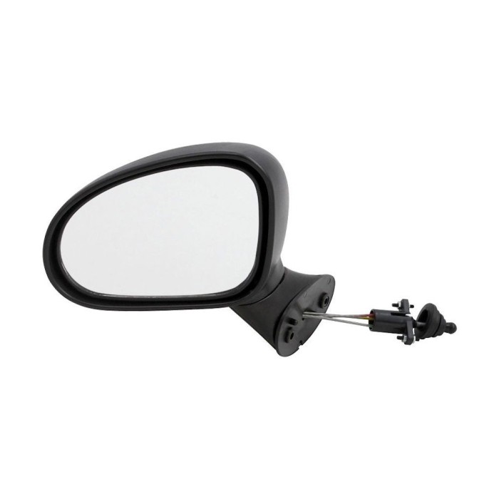 Oglinda exterioara Chevrolet Spark/Matiz (M200/250) 05.2005-01.2010 partea stanga View Max crom convex carcasa neagra reglare manuala prin cablu fara