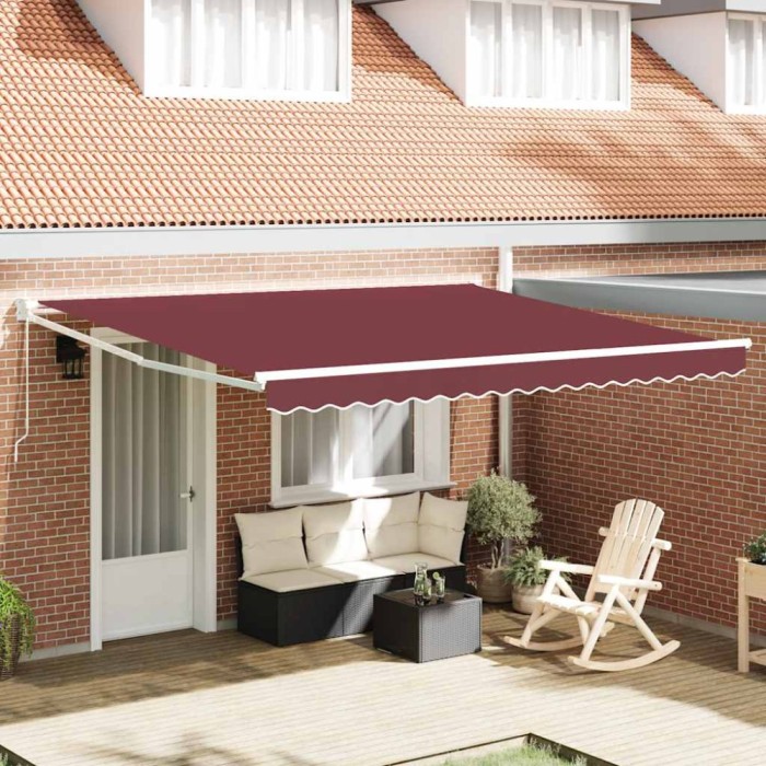 Copertina retractabilă manual, vișiniu, 400x300 cm