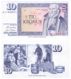 !!! ISLANDA - 10 KRONUR L.1961 (1981) - P 48 a3 - UNC / Hjartarson &amp; Olafsson