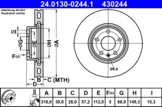 ATE 24.0130-0244.1 Disc frana