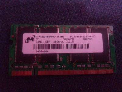 Memorie Laptop 64mb Ddr1 MT foto