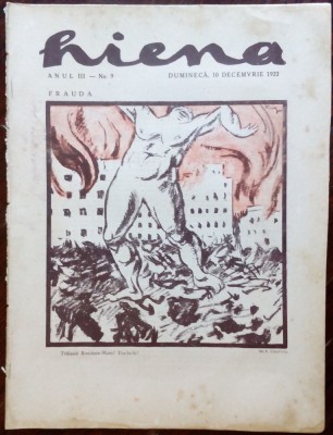 REVISTA HIENA an 3 nr 9 (dec 1922) [texte de PAMFIL SEICARU / DONICI + desene de TONITZA / MAUR / YOR] foto