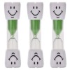 Set 3 clepsidre pentru perierea dintilor, 3 minute, 10 x 2.5 cm, verde