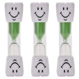Cumpara ieftin Set 3 clepsidre pentru perierea dintilor, 3 minute, 10 x 2.5 cm, verde