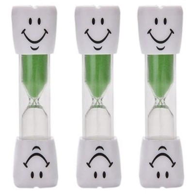 Set 3 clepsidre pentru perierea dintilor, 3 minute, 10 x 2.5 cm, verde foto