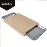 Cumpara ieftin Tocator din bambus Ruhhy cu 2 recipiente detasabile din inox