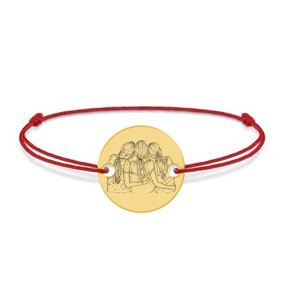 Queens - Bratara personalizata din argint 925 placata cu aur 24K pentru cele mai bune prietene - snur foto