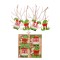 Set 12 decoratiuni de craciun din lemn, flippy, cu snur pentru agatare in brad, model caciulite 6.3x5.2 cm si pantaloni 6.3x6 cm, multicolor