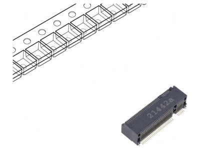 Conector M.2 (NGFF) Orizontal SMT 67 PIN 0.5A Gold Flash foto