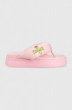 Chiara Ferragni slapi CF3149_012 femei, culoarea roz, cu platforma, CF PLATFORM FLIP FLOP