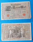 Bancnota veche - Germania Imperiala 1000 Mark 1910 Serie Rosie - in stare buna