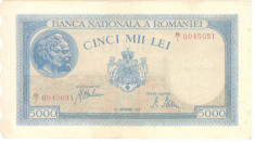 Romania 5000 lei 1943. 09. 28. foto