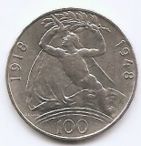 Cehoslovacia 100 Koruny 1948 - (comemorativa: 30 ani Independenta) Argint, KM-27 (1), Europa