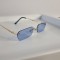 Ochelari de soare Rimless - Ochelari fara rama - Brate argintii Lentile albastre