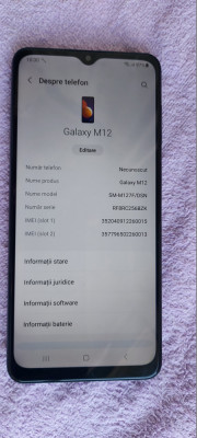 Samsung Galaxy M12 64GB 4GB RAM Dual Sim . SE VINDE FARA INCARCATOR . foto