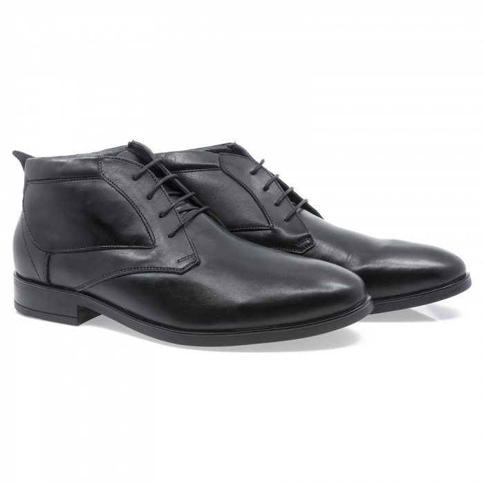 Ghete barbati, Cobra, Cob-923, casual, piele naturala, negru