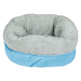 Cuib rotund pentru caini, blanita pufoasa de culoare gri-albastruie, dimensiuni &Oslash;50x25 cm, Oem
