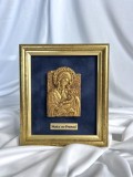 Maica cu Pruncul &ndash; icoană din ceramică și foiță aurie