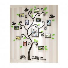 Autocolant sticker decorativ 3D pentru perete, copac cu 11 rame foto