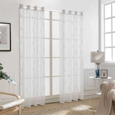 vidaXL Perdele 2 pcs Alb 140 x 245 cm Poliester