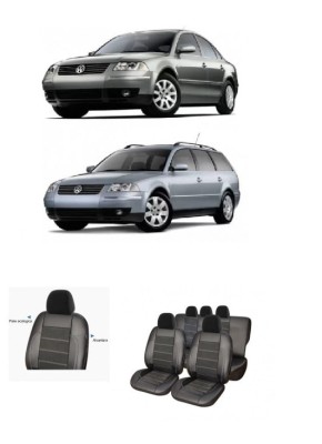 Set huse scaune Piele Alcantara compatibil Volkswagen Passat B5 2000-2005 foto