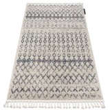 Covor Berber Agadir G0522 cremă si gri Franjuri shaggy pletos, 200x290 cm, Dreptunghi, Polipropilena