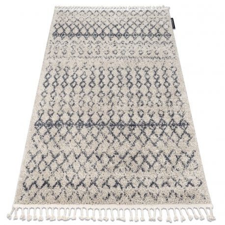 Covor Berber Agadir G0522 cremă si gri Franjuri shaggy pletos, 200x290 cm