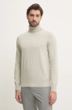 Boss Orange pulover din amestec de casmir culoarea bej, light, cu guler, 50527573