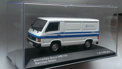 Macheta Mercedes-Benz MB100 1982 Service Mobil - Whitebox 1/43 foto