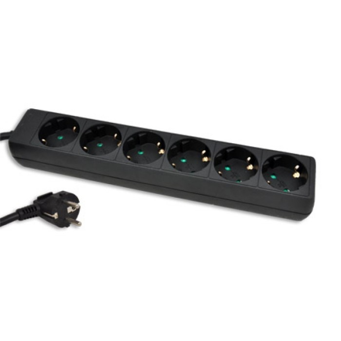 Prelungitor 6 prize, 1.5 m, 10 A, 2300 W, Negru Prelungitor 6 prize, 1.5 m, 10 A, 2300 W, Negru