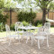 vidaXL Set mobilier de grădină, 5 piese, alb, aluminiu turnat