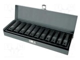 Set chei tubulare cu impact PROLINE 11 piese oțel crom-molibden