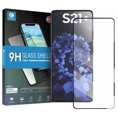 Folie Protectie Ecran Mocolo pentru Samsung Galaxy S21+ 5G, Sticla securizata, Full Face, Full Glue, Neagra foto