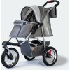 Cărucior Buggy pentru C&acirc;ini, Roți cu Aer, Gri, Transport Animale de Companie