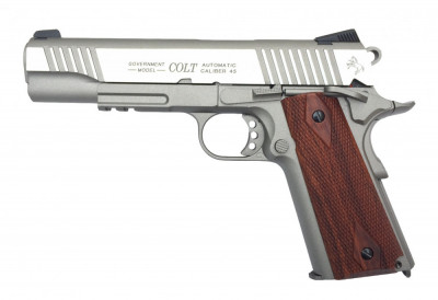 Replica pistol COLT 1911 Stainless CO2 GBB Cybergun foto