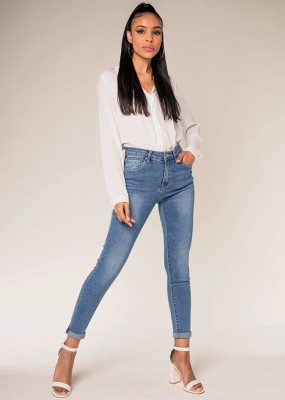 Blugi Dama Albastru Slim Nina Carter P078-5 M9 foto