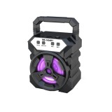 Boxa Portabila MS 1604BT, 18W, Bluetooth, USB, MicroSD, Radio FM, Lumini LED, Autonomie 3h, Negru