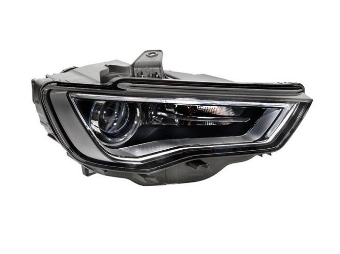 Far Audi A3 (8v), 06.2012-07.2016, Sedan, partea Dreapta, bi-xenon; cu lumina timp de zi tip LED; D3S+LED+PSY24W; electric; negru; fara bec descarcar