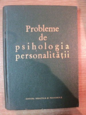 PROBLEME DE PSIHOLOGIA PERSONALITATII de E. I. IGNATIEV , Bucuresti 1963 foto
