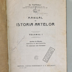 MANUAL DE ISTORIA ARTELOR , VOL I de O. TAFRALI , 1925