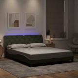 VidaXL Cadru de pat cu lumini LED, gri deschis, 160x200 cm, catifea
