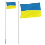 Cumpara ieftin Steag Ucraina cu stalp din aluminiu, 6,23 m