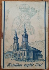 R&oacute;mai katolikus n&eacute;psz&ouml;vets&eacute;g napt&aacute;ra az 1945. &eacute;vre// portrete Regele Mihai I si Regina Elena