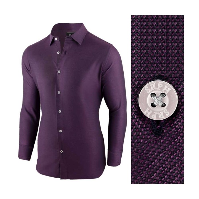 Camasa pentru barbati mov regular fit elastica casual cu guler victory Camasa pentru barbati mov regular fit elastica casual cu guler victory