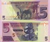 ZIMBABWE 5 dollars 2019 UNC!!!