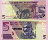ZIMBABWE 5 dollars 2019 UNC!!!