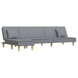 Canapea extensibila in forma de L gri 255x140x70 cm textil