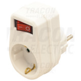 Adaptor priza cu intrerupator,alb KACS1 250 VAC 16 A 1&times;SCHUKO, max. 3680 W