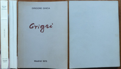 Grigore Ghica , Grigri , Memorii , Madrid , 1973 , editia 1 foto